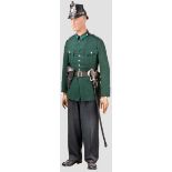 Uniformensemble für einen Wachtmeister der württembergischen Schutzpolizei, um 1925 Schwarz