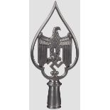 An Army Standard Finial Polished cast aluminium alloy ("Helumin"). Slightly conical shaft, lower end