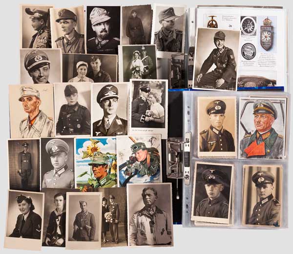 Große Gruppe Foto-Portraits aller Waffengattungen der Wehrmacht Viele Foto-Portraits (über 600