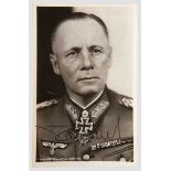 Generalfeldmarschall Rommel - a Signed Postcard Original Rommel signed official studio portrait