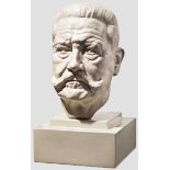 Rosenthalbüste des Reichspräsidenten Paul von Hindenburg (1847 - 1934) Weißes Biskuitporzellan, im