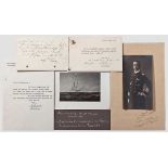 Großadmiral Erich Raeder - umfangreiche Autographengruppe 1918 - 1957 Portraitfoto in Uniform als