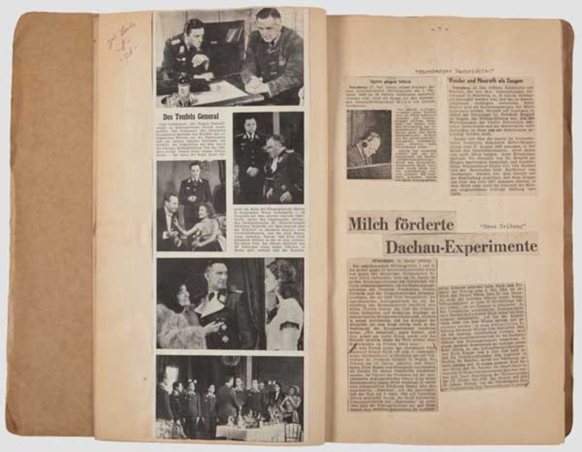 Generalfeldmarschall Erhard Milch - Sammlung von Zeitungsausschnitten Betitelt "Das Verfahren