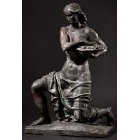 Ferdinand Liebermann (1883 - 1941) - Die Ernte Allegorische Bronzefigur. Kniender Frauenakt mit