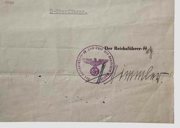 SS Standartenführer Erich Ehrlinger - a Promotion Document Dated 28. November 1944. Printed on - Image 2 of 3