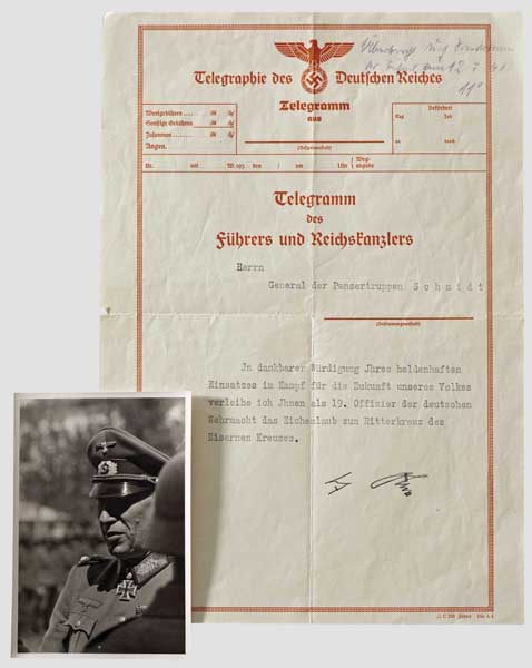 Generaloberst Rudolf Schmidt (1886 - 1957) - Dokumente des Trägers des Eichenlaubs zum Ritterkreuz - Image 2 of 2