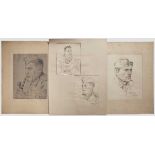 Gefreiter Rudolf Glückert - vier Portraits von der Ostfront Bleistift auf Papier, rechts unten