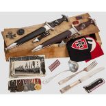 US Veteran "Bring Back Lot" Two pieces of Hitler's formal pattern silverware, one fork, one