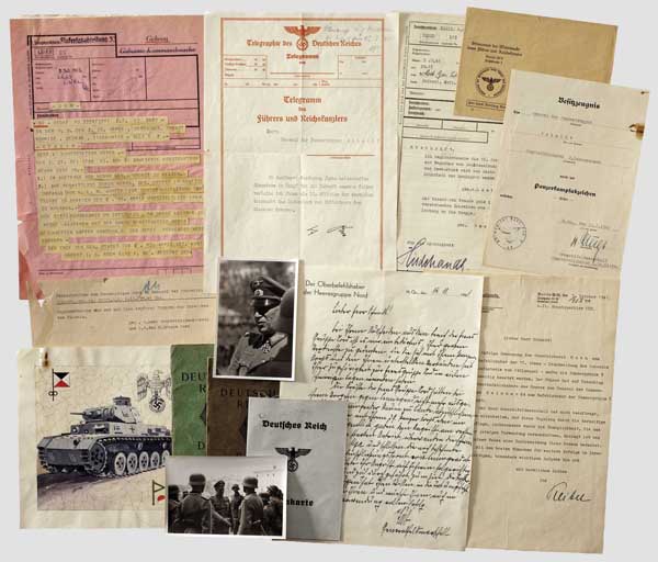 Generaloberst Rudolf Schmidt (1886 - 1957) - Dokumente des Trägers des Eichenlaubs zum Ritterkreuz