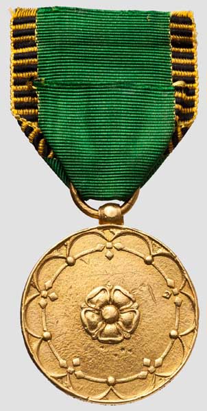 Kriegsdenkmünze 1814/1815 - Medaille für Offiziere in Gold Große, aus Kanonenbronze geprägte, - Image 2 of 2