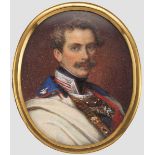 Prinz Karl von Bayern (1795 -1875) - Portraitminiatur nach einem Stahlstich von Andreas Fleischmann,