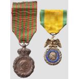 Médaille militaire und St. Helena-Medaille Medaille des ersten Typs von 1852 mit Portrait "LOUIS-