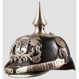 Helm der Bürgerwehr der Stadt Lindau um 1890 Lederglocke (leicht verzogen, Dellen) mit