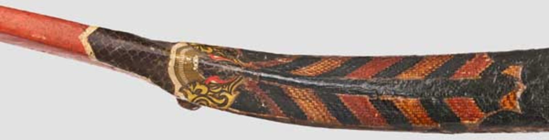Kompositbogen im Mandschu-Stil China, 19. Jhdt. Reflex gekrümmte Wurfarme aus Horn, Bambus und - Bild 3 aus 3