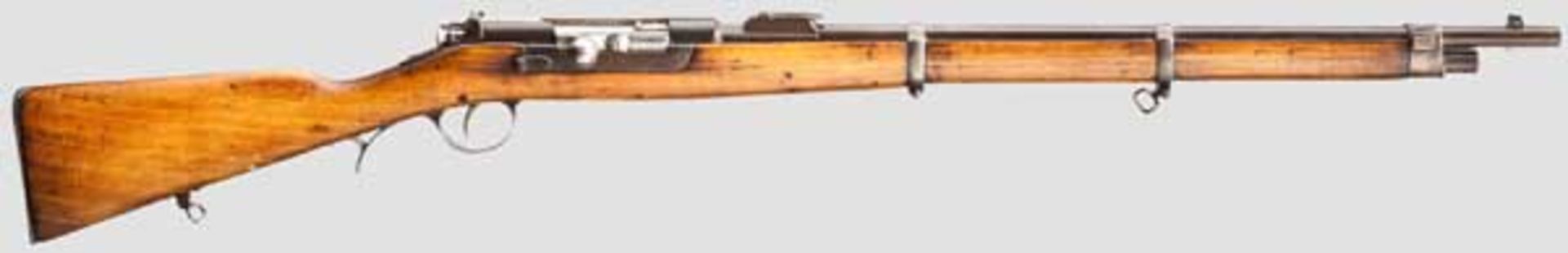 Kurzgewehr Kropatschek Mod. 1886 Kal. 8 x 60R, Nr. A980. Nummerngleich. Lauf eingefettet.