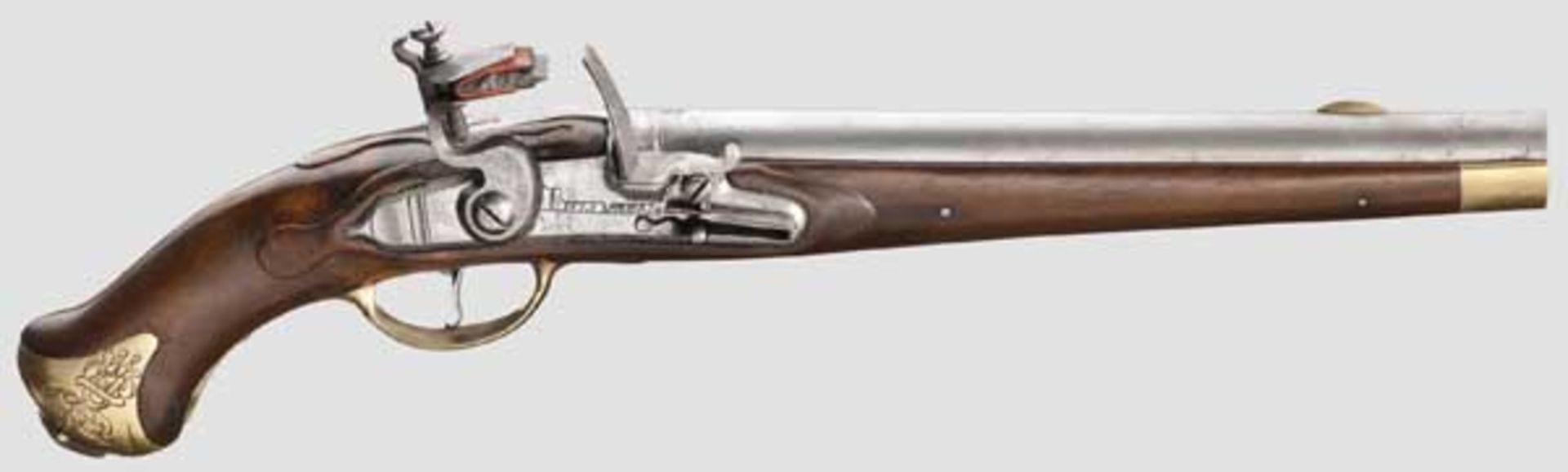 Kavalleriepistole M 1789 Glatter Lauf im Kaliber 17 mm, auf der Oberseite Messingkorn, über der