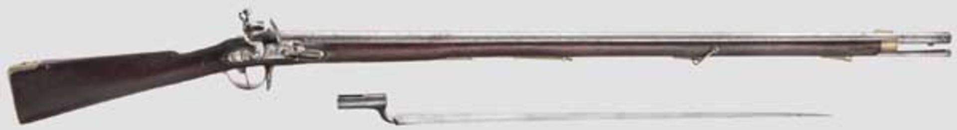 Infanteriegewehr M 1801, sog. "Nothardt-Gewehr" Glatter Lauf im Kaliber 15,5 mm, auf der Oberseite