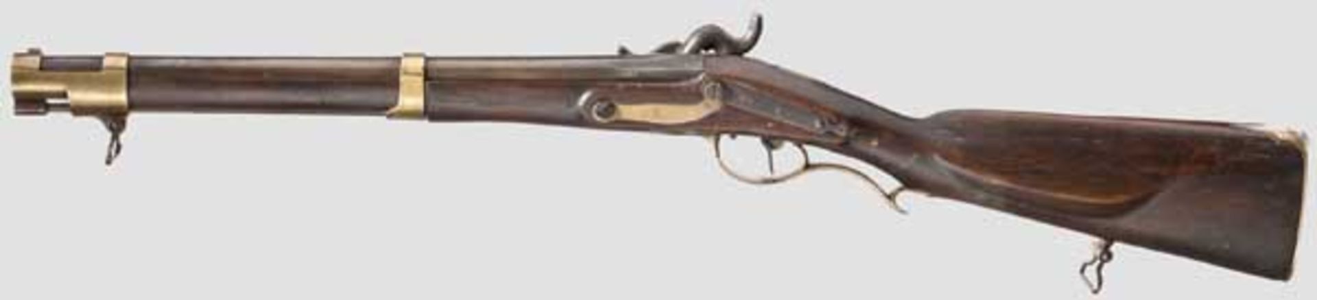 Krankenträgerkarabiner, umgeänderter Kavalleriekarabiner M 1823 U/M Glatter Lauf im Kaliber 15,5 mm, - Bild 2 aus 4