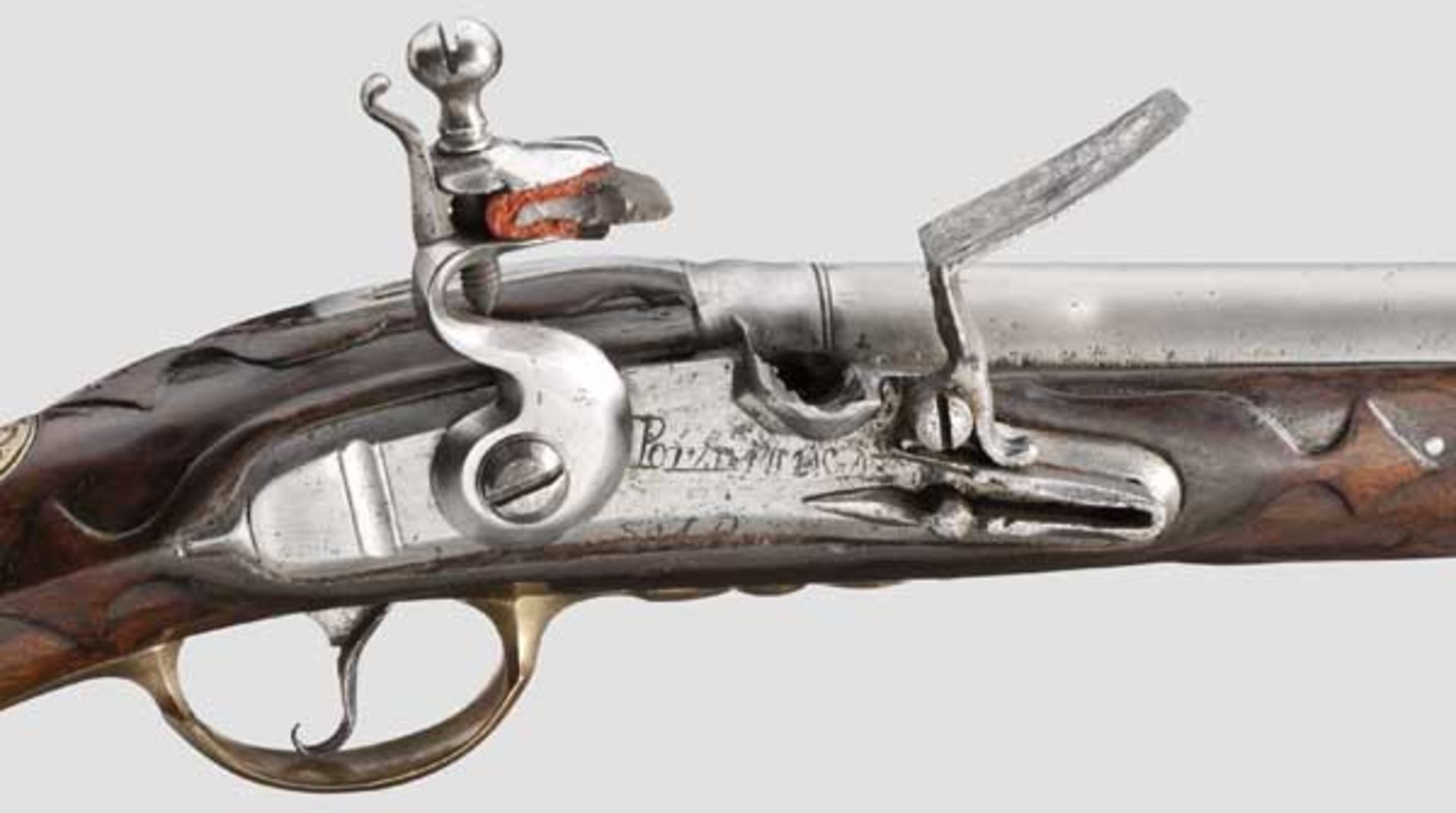 Kavalleriepistole M 1731 Runder, glatter Lauf im Kaliber 17,5 mm. Steinschloss, auf der - Bild 3 aus 4
