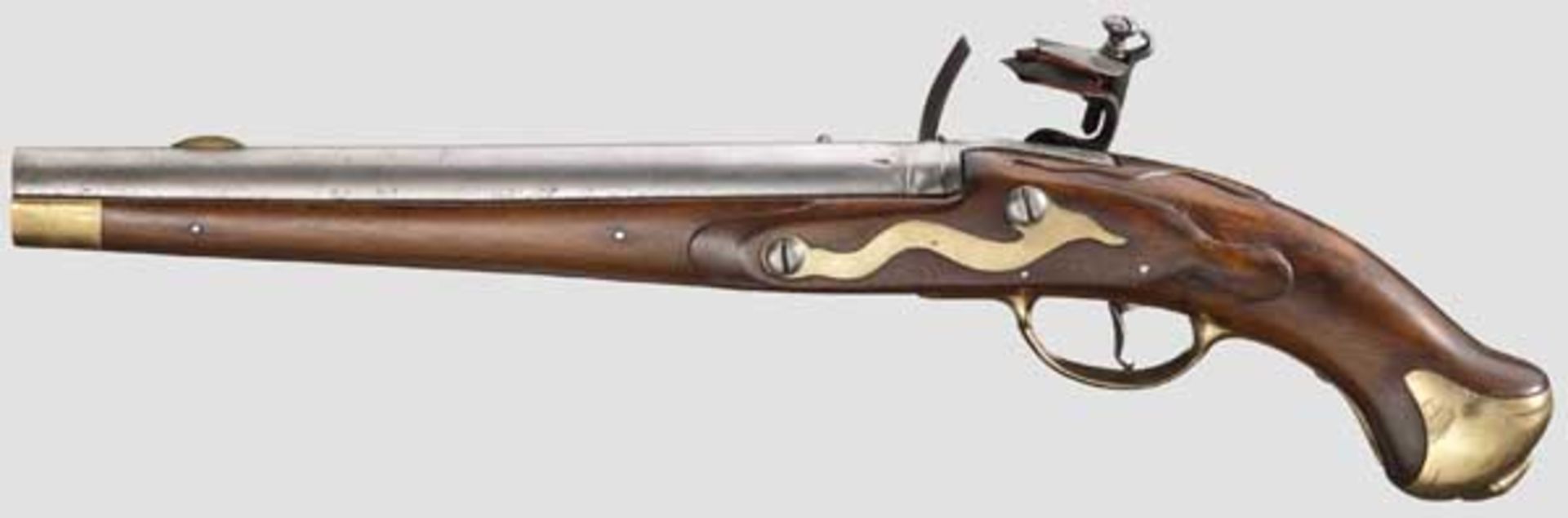 Kavalleriepistole M 1789 Glatter Lauf im Kaliber 17 mm, auf der Oberseite Messingkorn, über der - Bild 2 aus 4