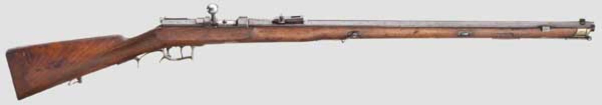 Zündnadel-Jägerbüchse M 1865 Kaliber 15,4 mm, Nummer 7563, nummerngleich (inkl. der Schrauben).