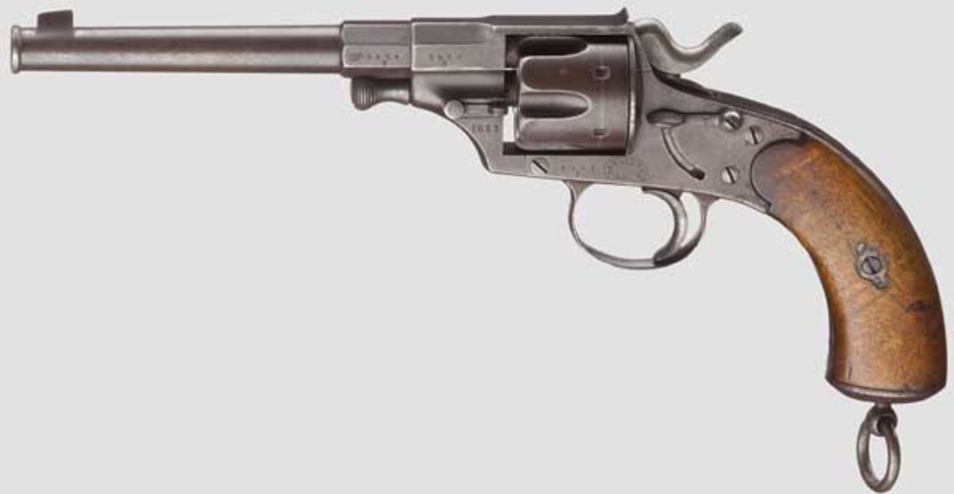 Reichsrevolver Mod. 1879, Suhler Konsortium Kal. 10,6 mm, Nr. 2423s. Nummerngleich inkl. Schrauben