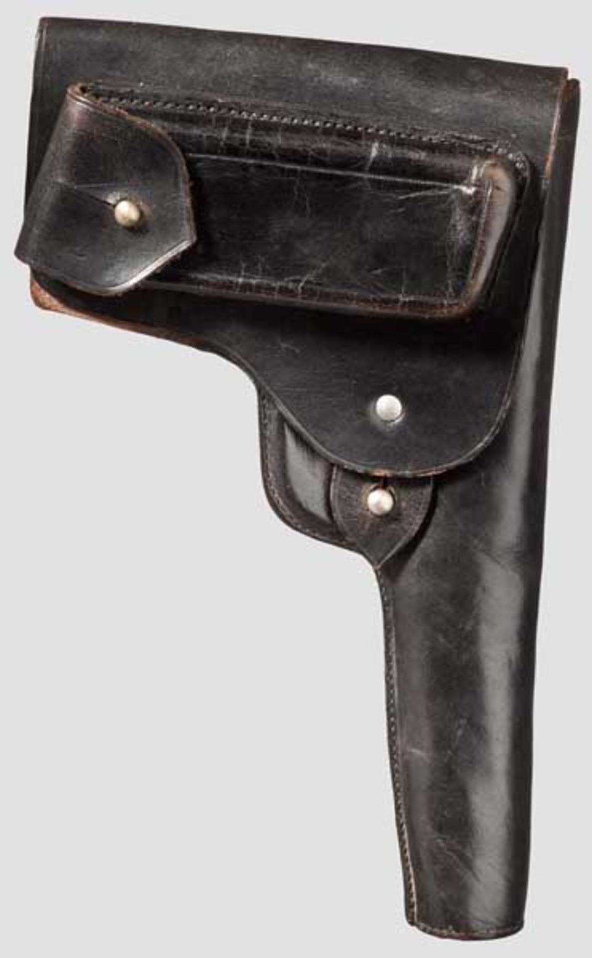 Tasche für Astra 600 bzw. 800 Condor Aus schwarzem Glattleder, Magazinfach ungewöhnlich auf dem