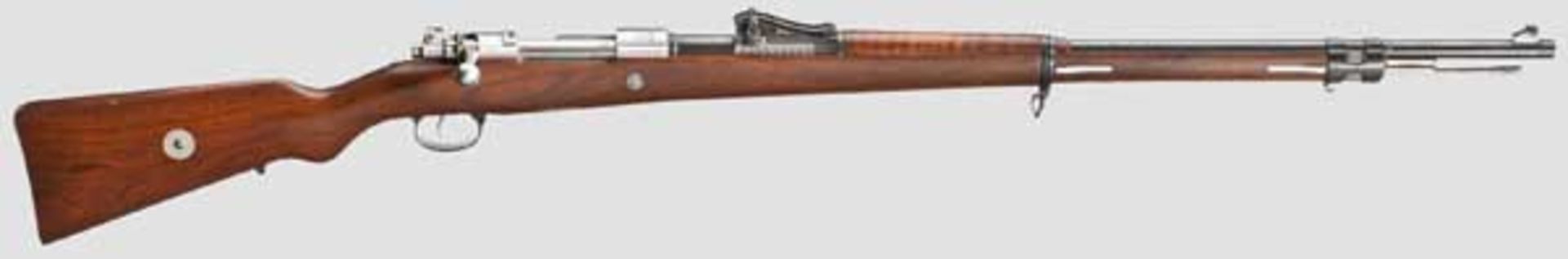 Gewehr 98, Mauser 1917, zivil Kal. 8,15 x 46R, Nr. 909. Nummerngleich. Spiegelblanker Lauf. Beschuss