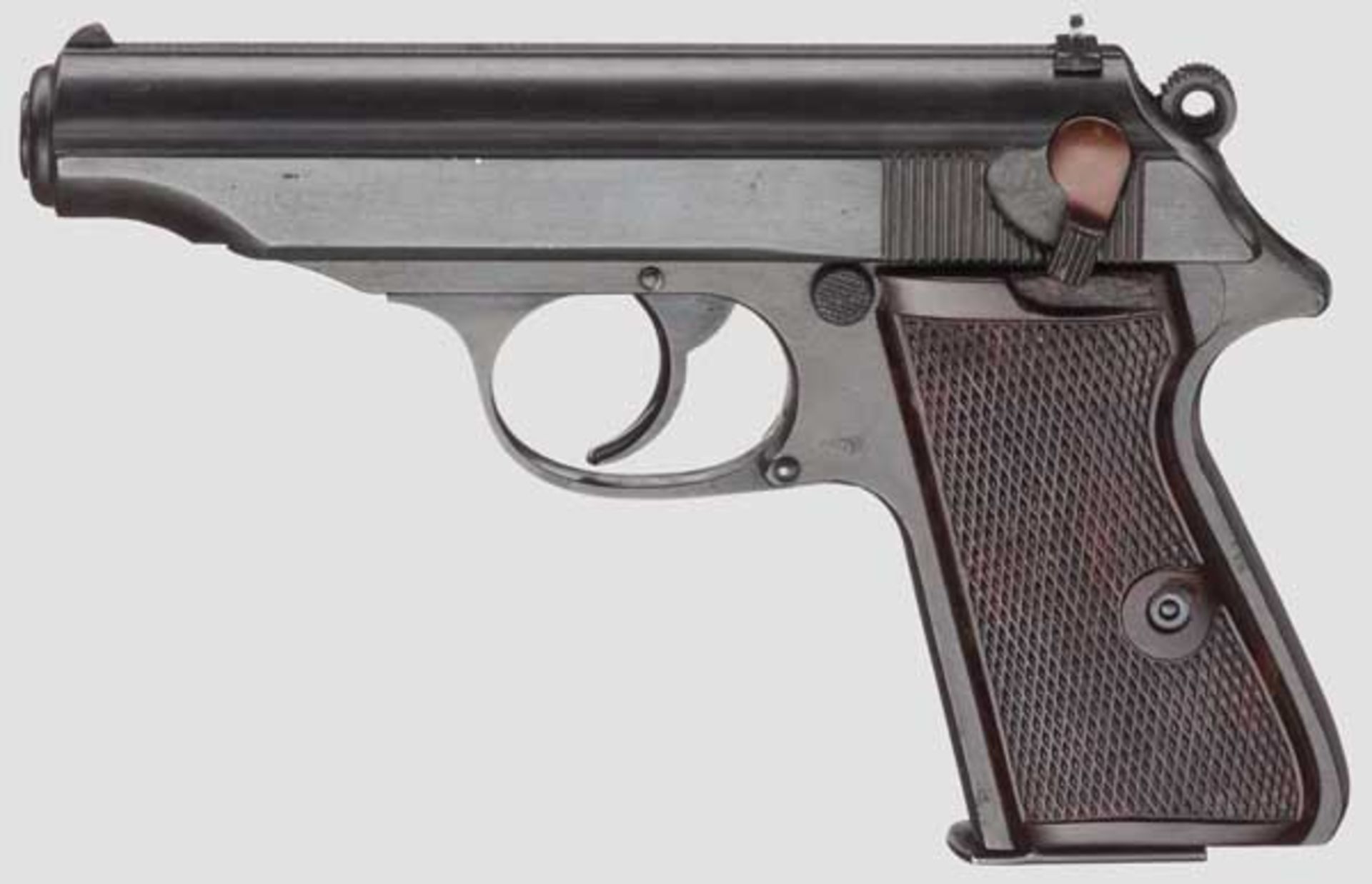 Walther PP, ZM Kal. 7,65 mm, Nr. 347118P. Nummerngleich. Blanker Lauf. Achtschüssig. Beschuss