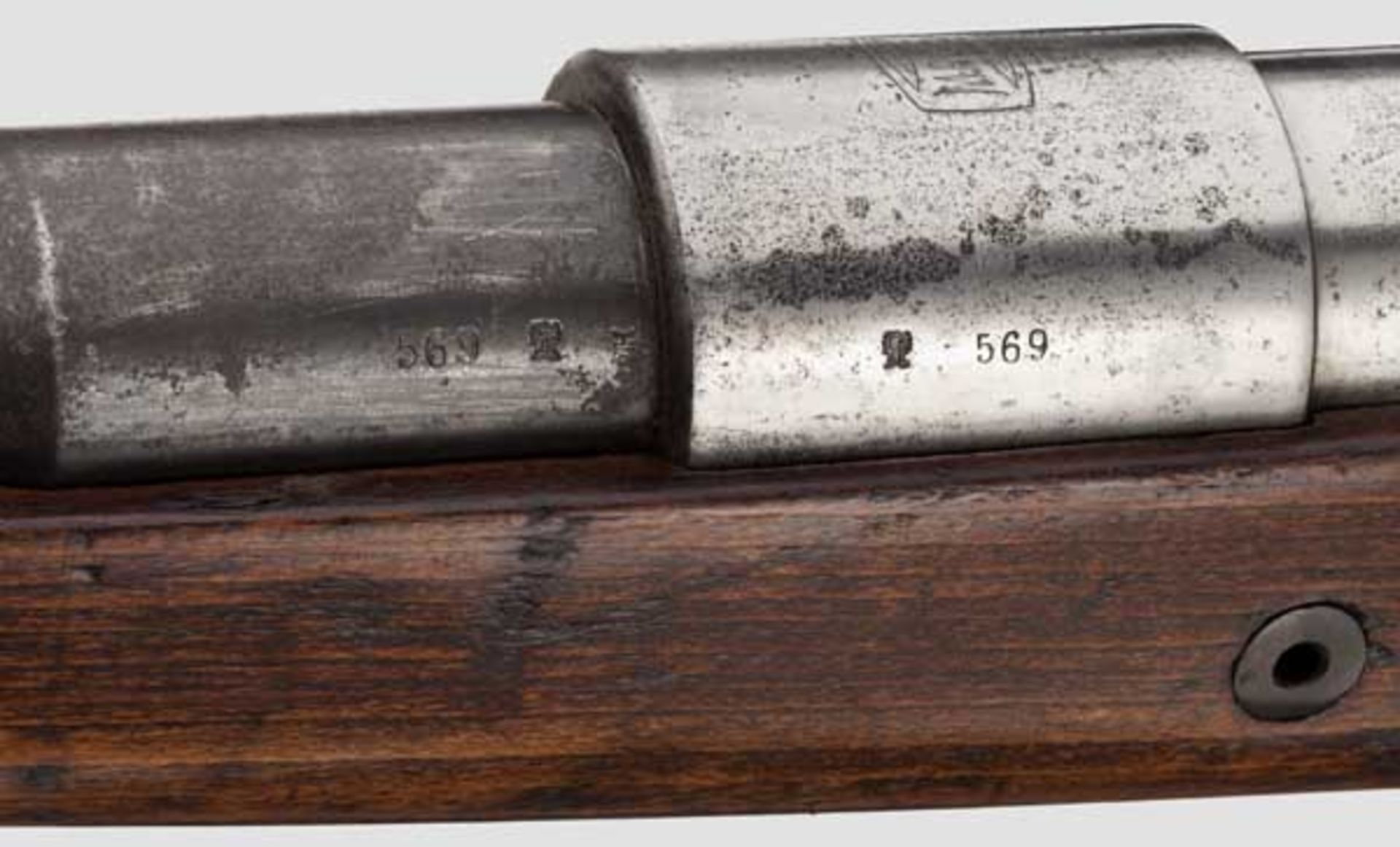 Tankgewehr Mauser M 1918 Kal. 13 x 93 HR (Halbrand), Nr. 569. Nummerngleich bis auf Pistolengriff. - Bild 3 aus 5