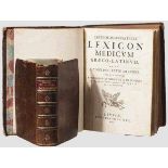 Castelli, Bartholomaei "Lexicon Medicum Graeco-Latinum", Leipzig 1713 Titelkupfer, 788 S. in
