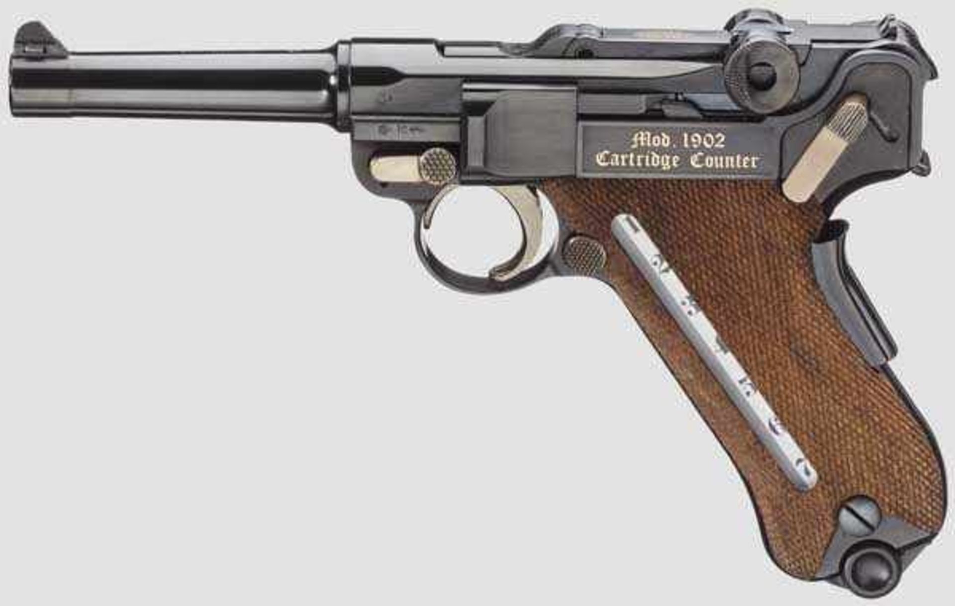 Parabellum Mauser, Erinnerungsmodell "Cartridge Counter", im Koffer Kal. 9 mm Para, Nr. C141/250.