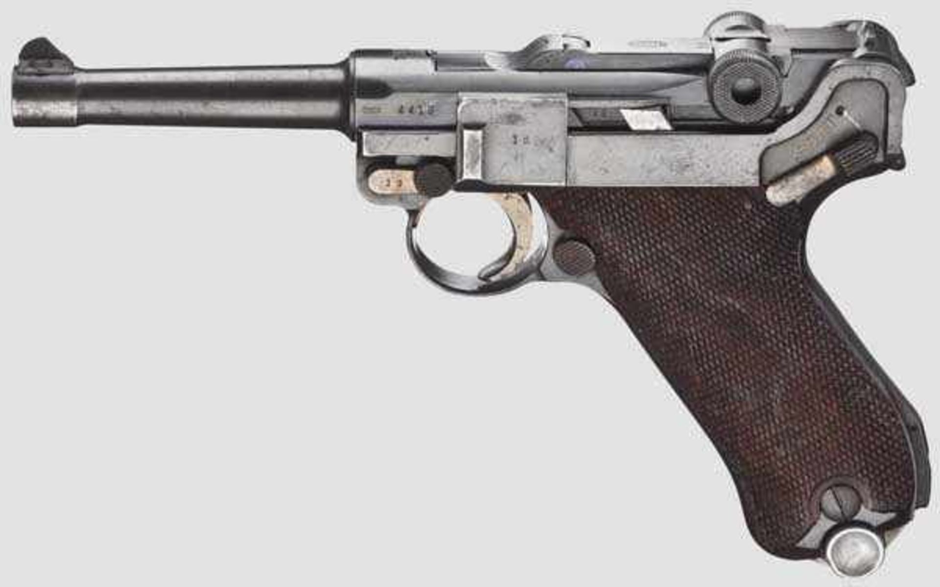 Parabellum Mauser Banner 1937, Commercial Kal. 9 mm Para, Nr. 4419v. Nummerngleich, Schlagbolzen und