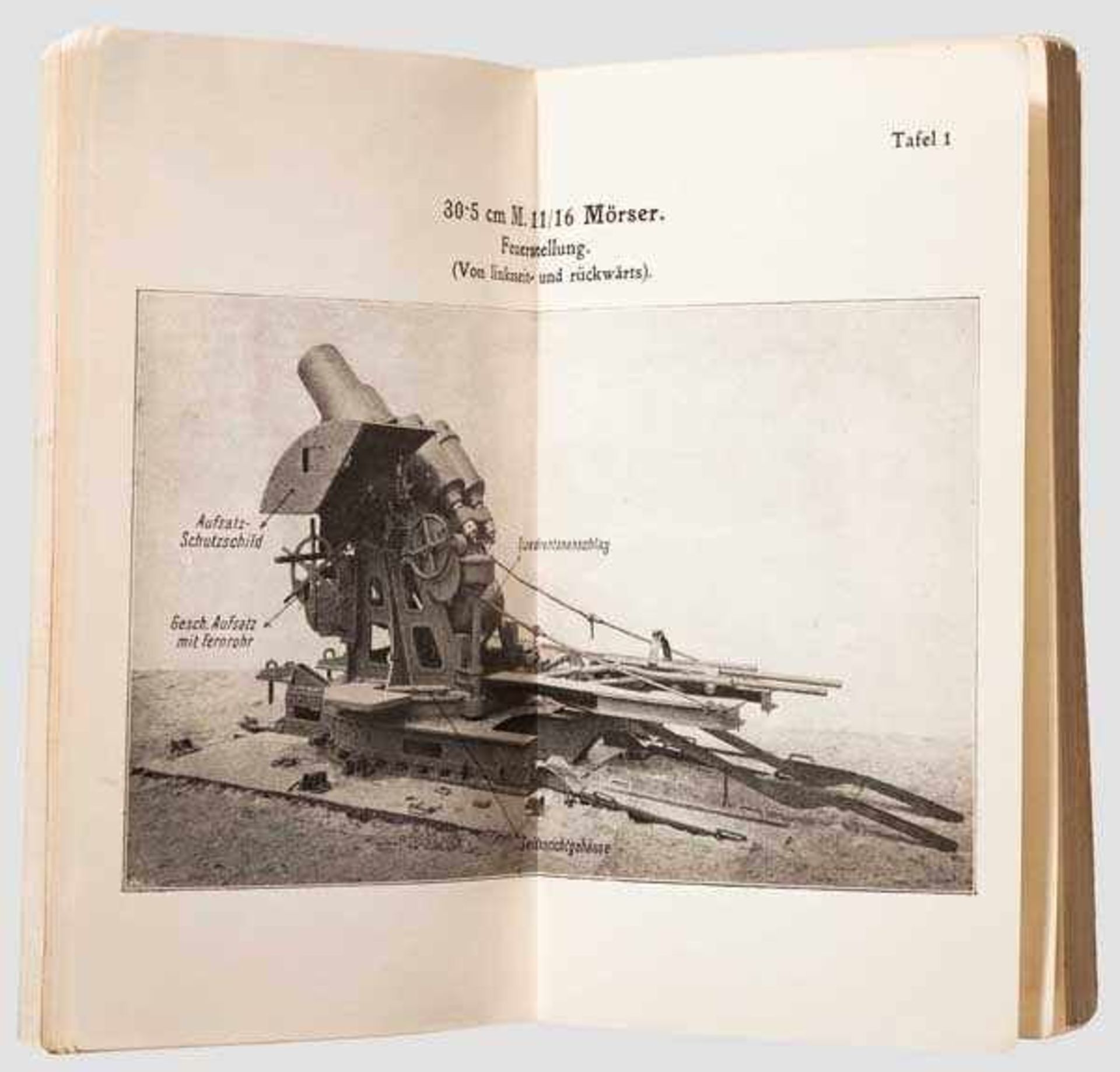 Tafelheft zum Artillerieunterricht - Mörser M 11/16 30,5 cm Dienstvorschrift, Wien 1916, K & K - Bild 2 aus 2