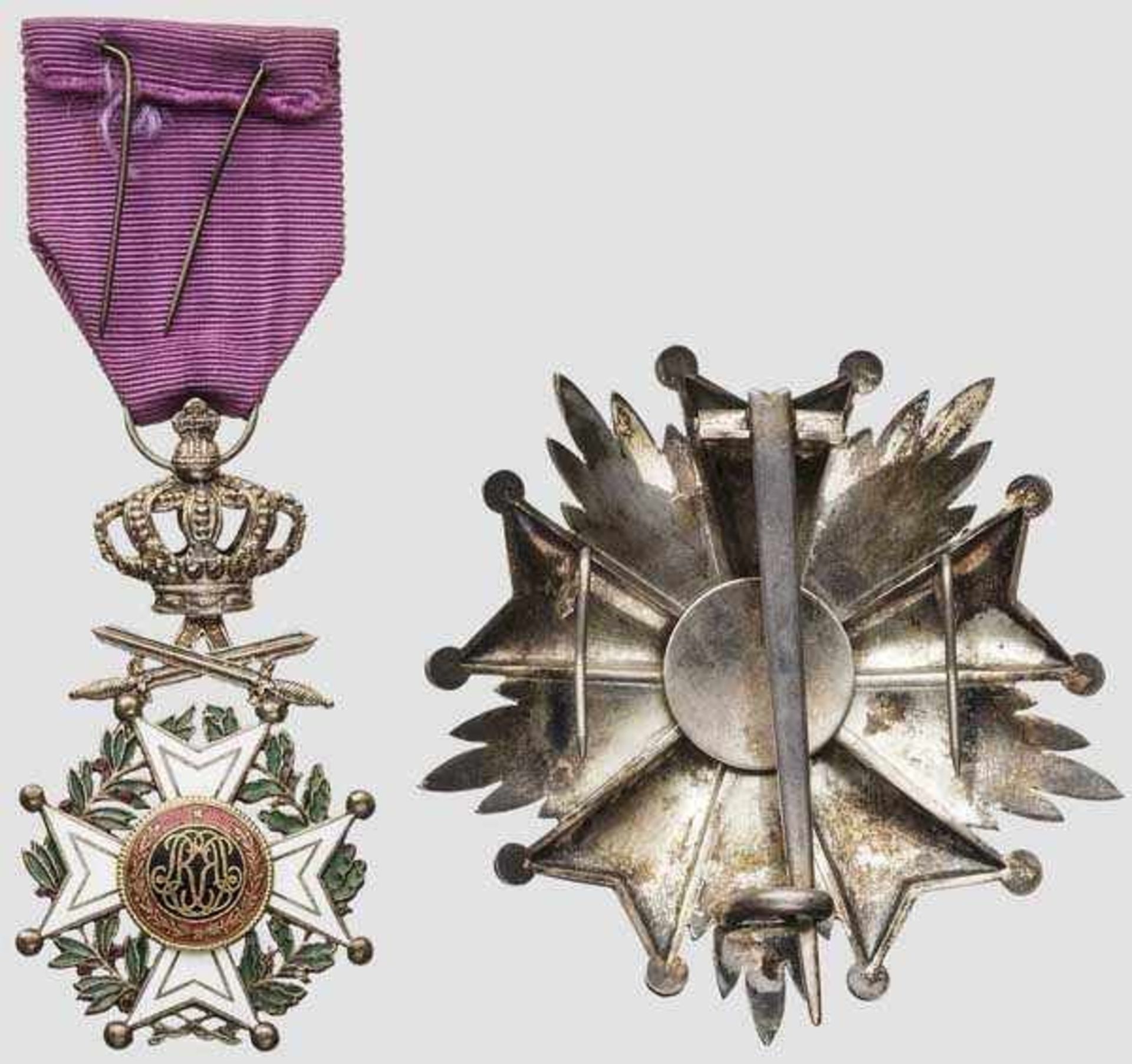 Leopoldsorden - Ritterkreuz mit Schwertern und Kronenorden Stern Ritterkreuz des Leopoldsordens in - Bild 2 aus 2
