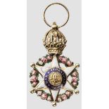 Orden der Rose (Imperial Ordem da Rosa) - Komturdekoration Gold und Emaille, an beweglicher Krone.