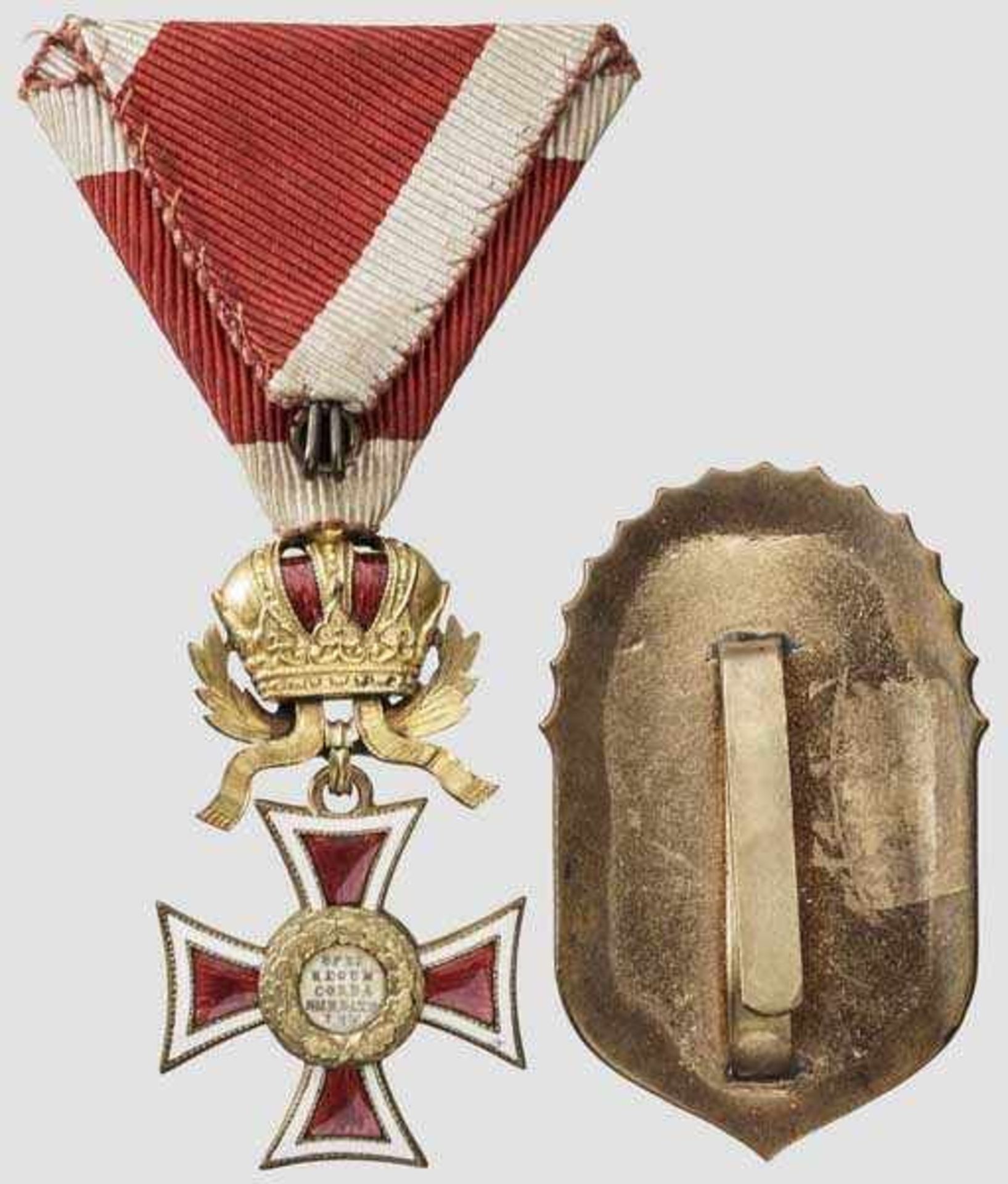Leopoldsorden - Kreuz der Ritter mit Kriegsdekoration und Schwertern und ungarischer Heldenorden ( - Bild 2 aus 2