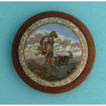 The Faithful Shepherd (309) framed potlid, potlids, pot+lid, pot+lids, prattware