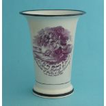 1817 Charlotte in memoriam: a trumpet shaped vase printed in purple with a named portrait of Leopold