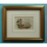 Grecian Landscape (433) framed, the reverse inscribed and signed in pencil by G.E. Lambert pot