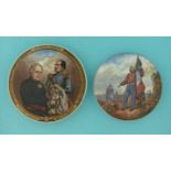 Allied Generals (168) and Garibaldi (169) (2) pot lid, pot lids, potlid, potlids, prattware