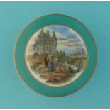 Medieval Mansion (374) green border, buff and gilt scroll flange, complete with matching tall