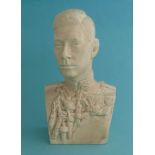 1937 George VI: a Beswickware portrait bust after Felix Weiss, 213mm commemorative,