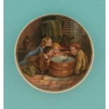 Children Sailing Boats in Tub (263) pot lid, pot lids, potlid, potlids, prattware