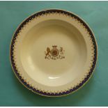 A Wedgwood bowl decorated in colours and gilt with the royal coat of arms of a younger son of the