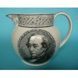 1881 Disraeli in Memoriam: a Wedgwood pottery jug printed in black, 156mm commemorative,