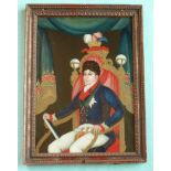 Prince Regent: An important, rare and decorative Chinese reverse glass painting depicting the Prince