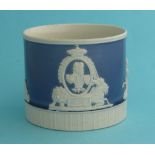 1817 Charlotte in memoriam: a moulded white stoneware mug with pale blue ground, 71mm commemorative,