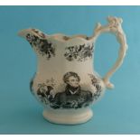 1830 George IV in memoriam: a lobed pottery jug by Goodwin Bridgwood Harris printed in black with