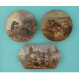 War after Wouvermann (212) War (219) and Peace (220) (3) pot lid, pot lids, potlid, potlids,